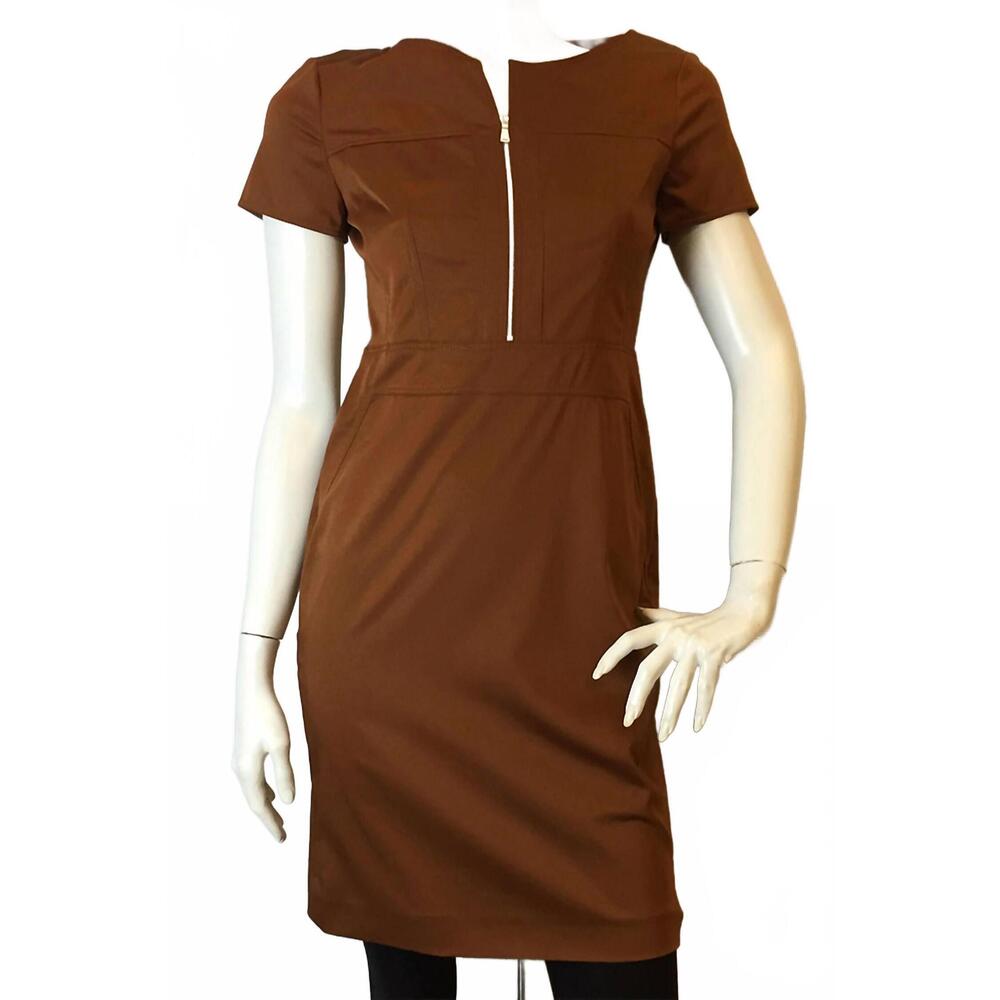 NEW GEORGES RECH women's cotton dress in camel